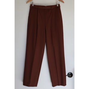 Brown Pleated Straight Leg Trouser Dress Pant NWOT